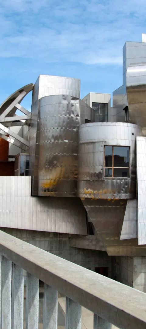 The Weisman Art Museum is a distinctive silver metal building in Minneapolis