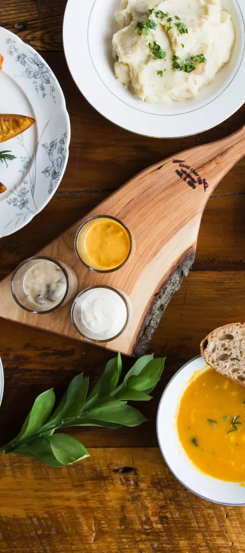 Vegetarian spread at Fig + Farro in Minneapolis