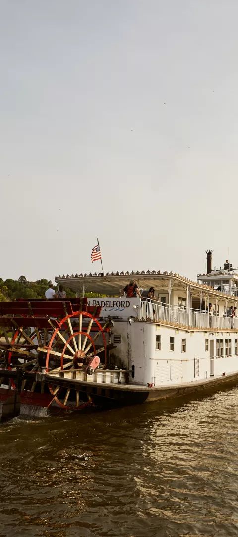 Paddle boat on the Mississippi River in St. Paul